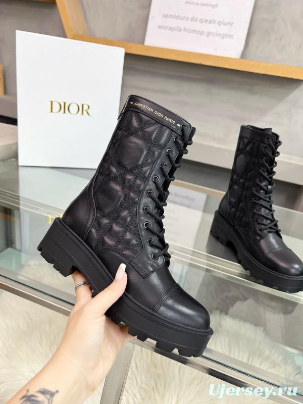 2024 Women Dior black leather boots MJ00430