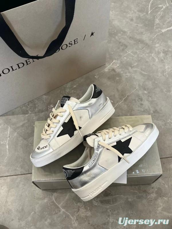 2024 Unisex GGDB White Silver Leather Sneakers MJ00260