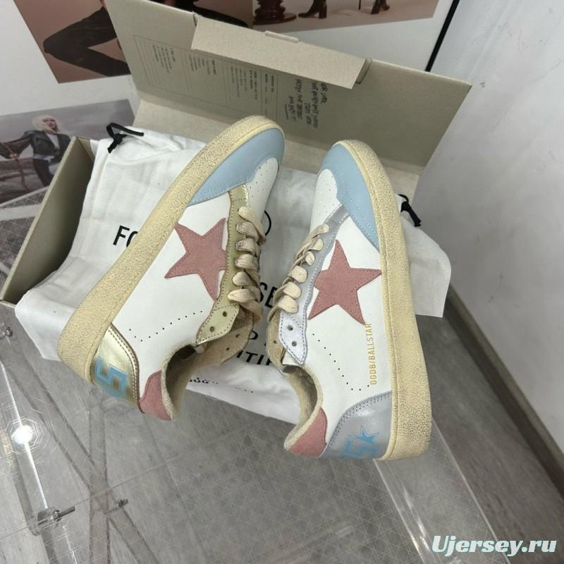 2024 Unisex GGDB White Light Blue Pink Leather Low Top Sneakers MJ00260