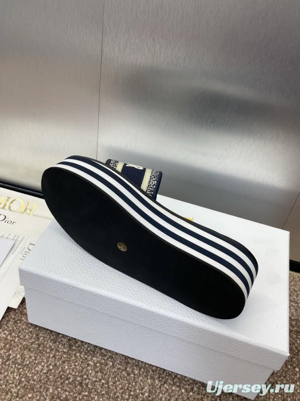 2025 Slippers Dior Black Canvas Slippers