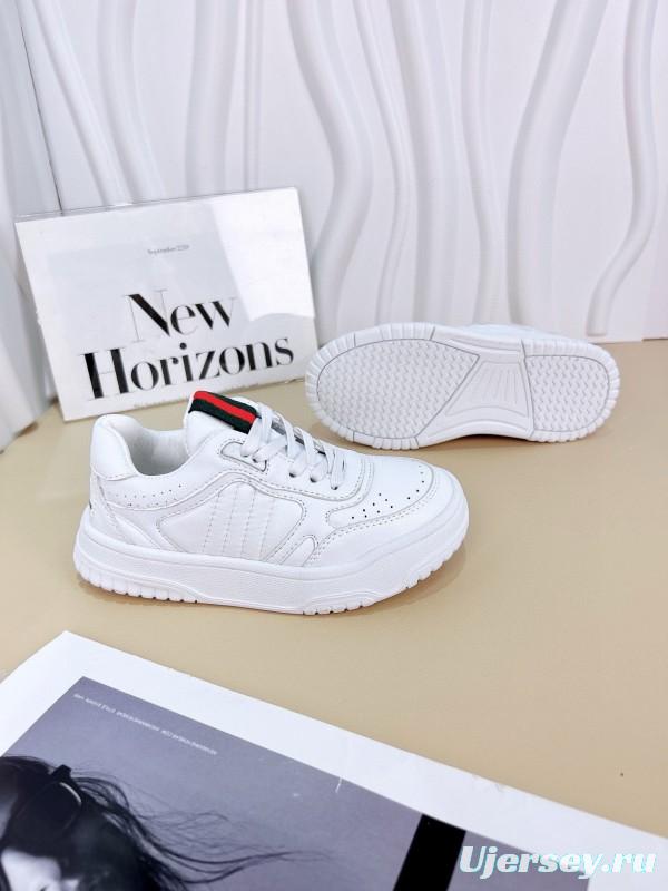 2024 Kids Gucci White Leather Sneakers