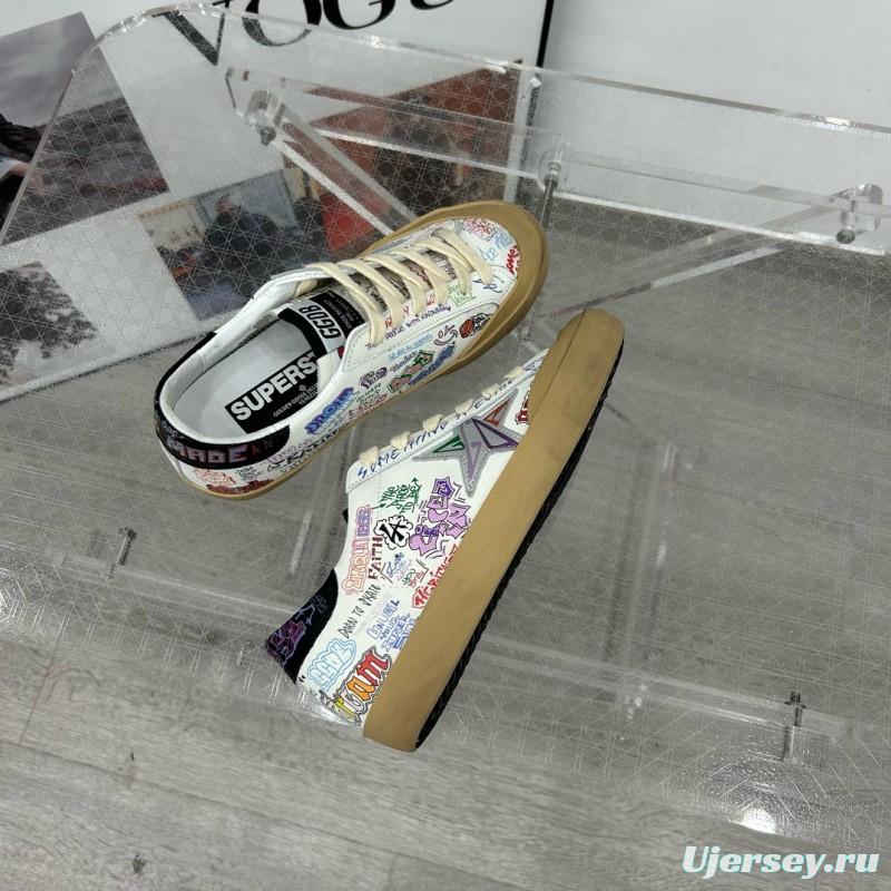 2025 Women GGDB White Multi Leather Sneakers