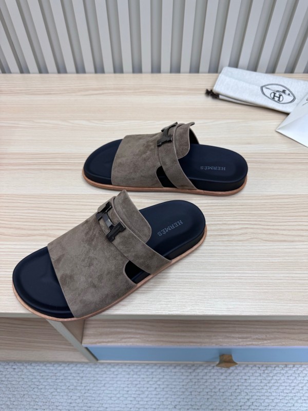 2025 Slippers Hermès Brown Suede Slippers