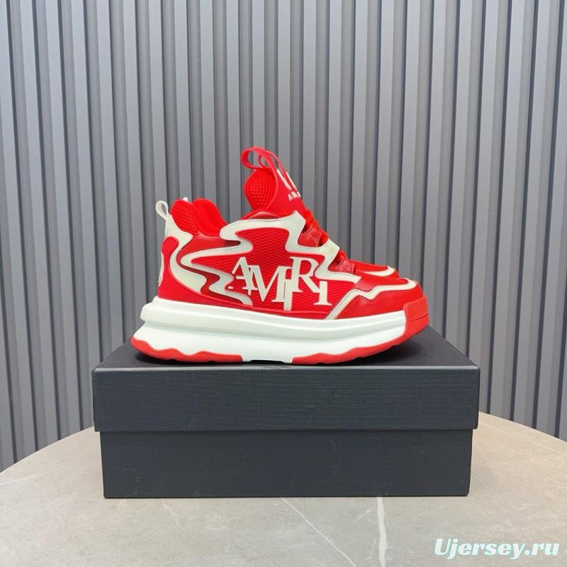 2024 Men Amiri Red White Leather Sneakers MJ00400