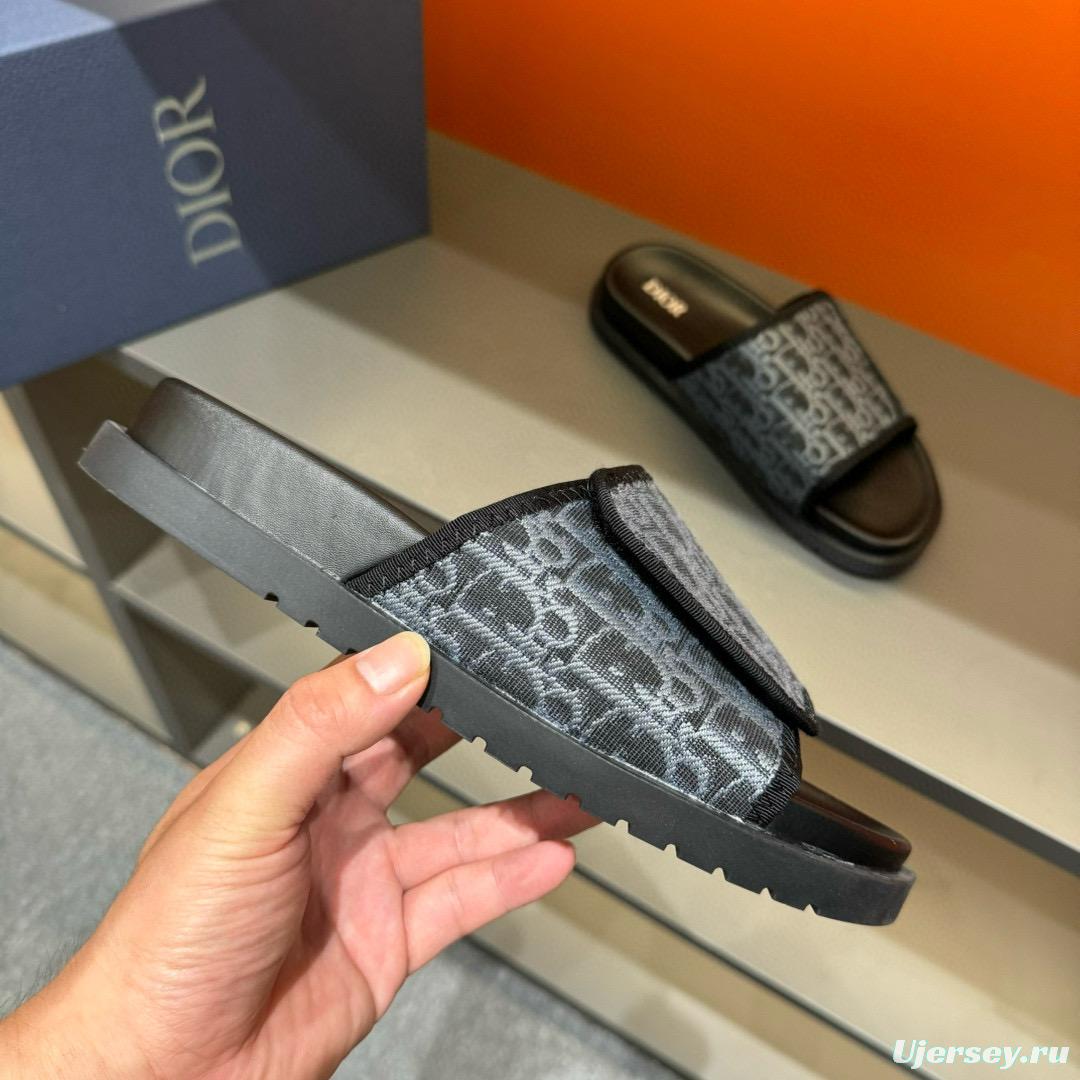 2024 Slippers Dior Black Fabric Slippers MJ00180