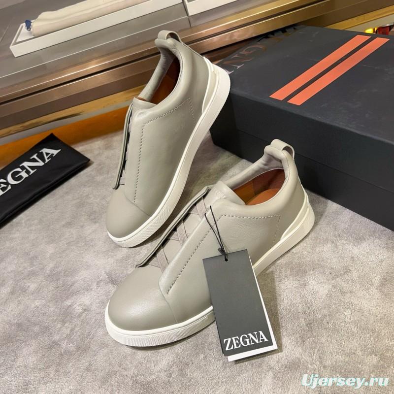 2024 Men Ermenegildo Zegna White Leather Sneakers MJ00280