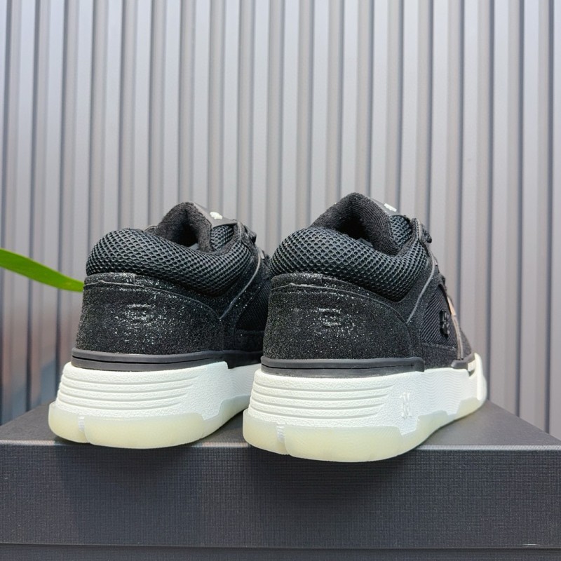2024 Men Amiri Black Mesh Leather Sneakers MJ00360