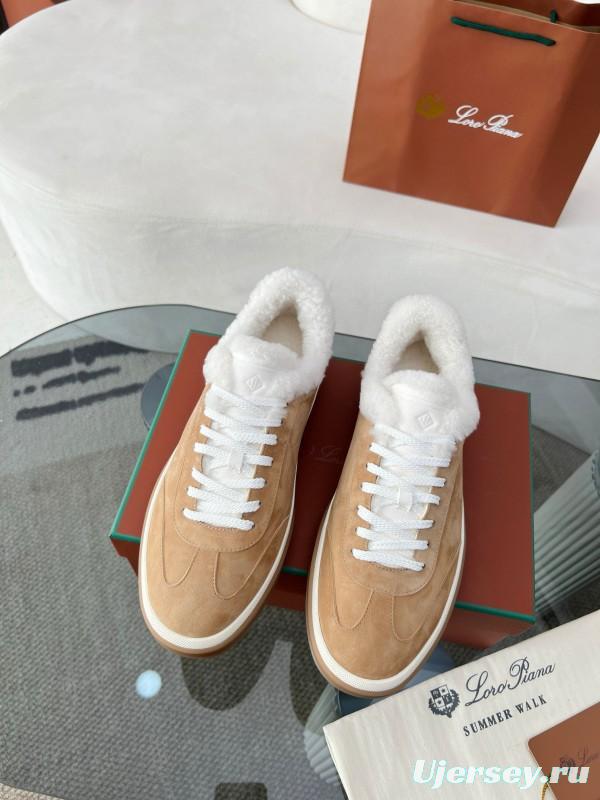 2024 Women LP Kummel Brown Suede Shearling Low-top Sneakers MJ00350