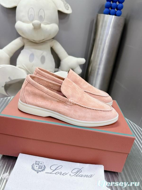 2024 Women Le Parmentier Pink Suede Loafers