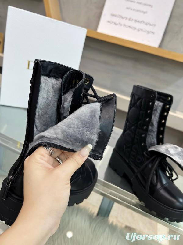 2024 Women Dior black leather boots MJ00430
