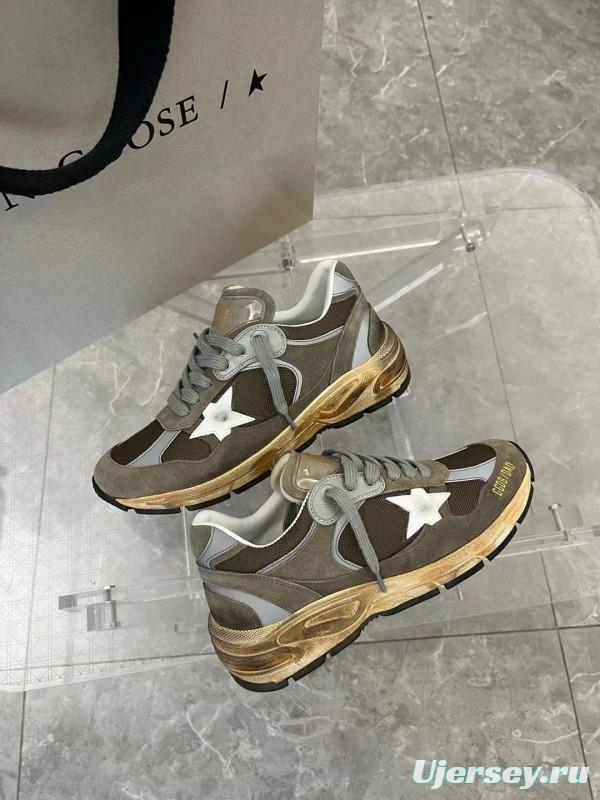 2024 Unisex GGDB Brown Grey Suede Mesh Sneakers