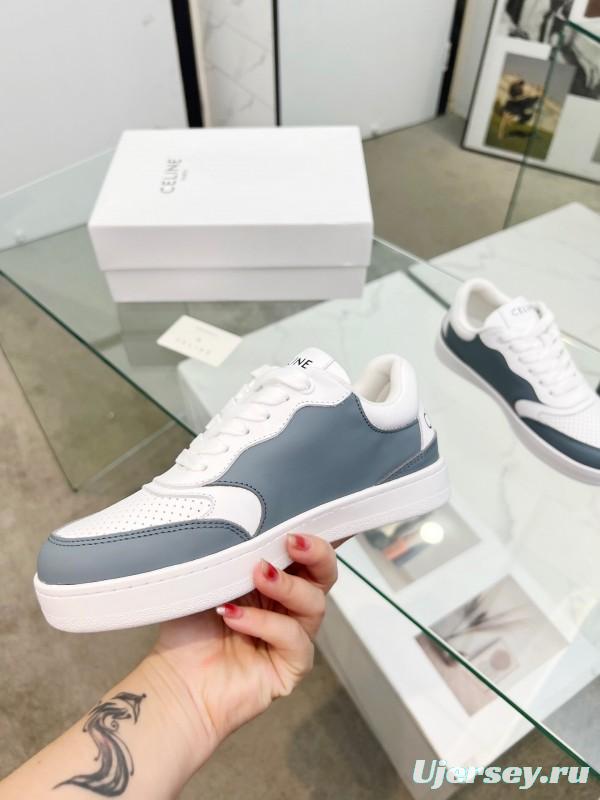 2025 Unisex CELINE White Grey Leather Sneakers