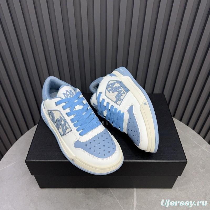2024 Unisex Amiri Blue White Leather Sneakers MJ00360