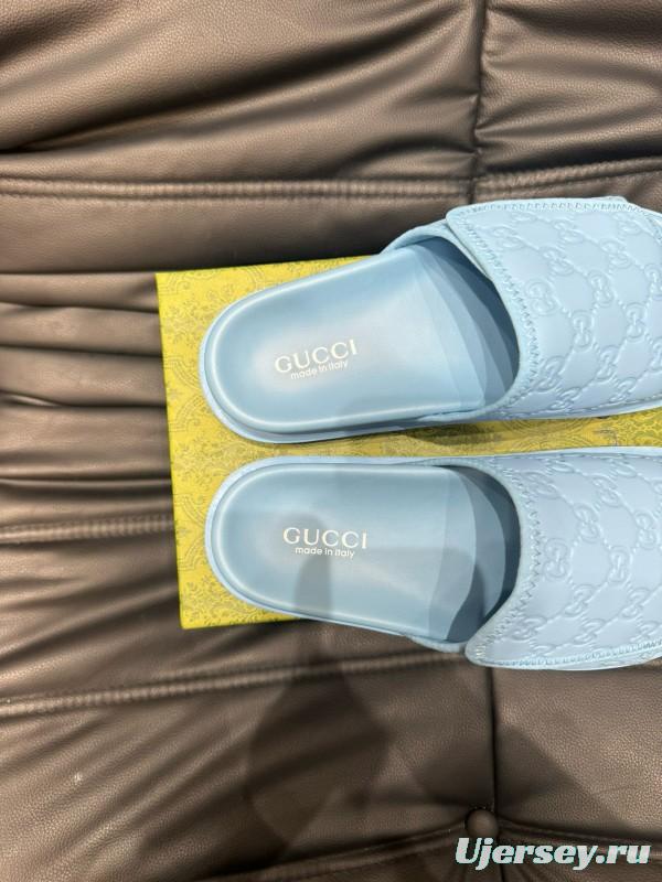 2024 Slippers Gucci Light Blue Synthetic Leather Slippers MJ00200