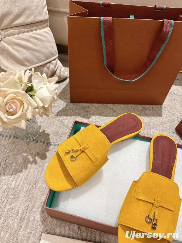 2025 Women LP Yellow Suede Slippers LY00000