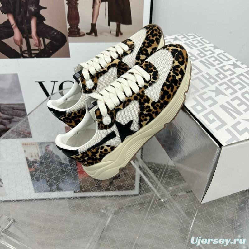 2024 Unisex GGDB White Black Leopard Mesh Leather Sneakers