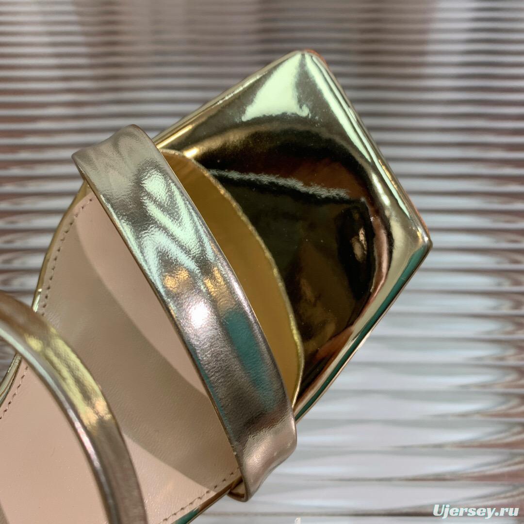 2025 Women Gianvito Rossi Gold Leather High Heel Sandals