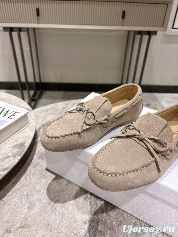 2025 Women Dior Beige Suede Loafers