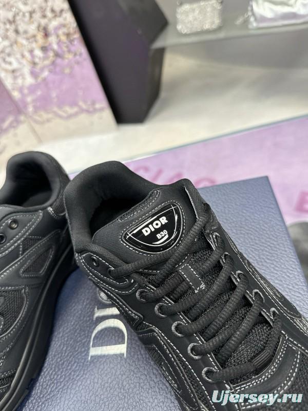 2024 Unisex Dior Black Tech Fabric Mesh B30 Sneakers MJ00330