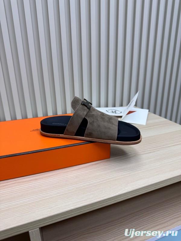2025 Slippers Hermès Brown Suede Slippers