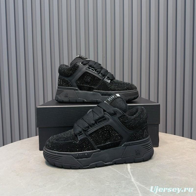2024 Unisex Amiri Black Leather Sneakers MJ00410