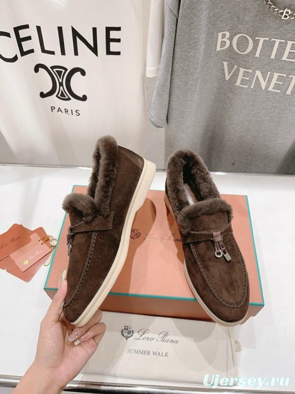 2024 Women Le Parmentier Brown Suede Shearling Loafer MJ00310