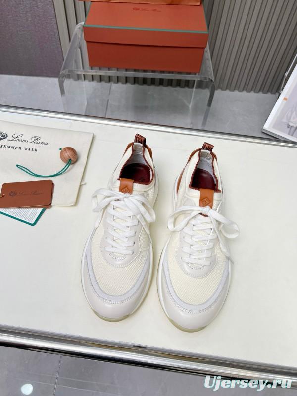 2024 Men LP White Beige Mesh Leather Sneakers