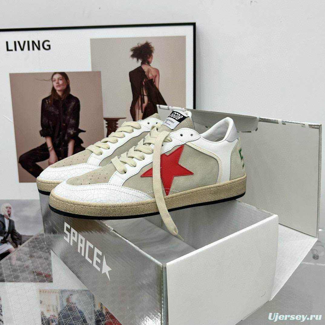 2024 Unisex GGDB White Beige Red Suede Leather Low-Top Sneakers MJ00260