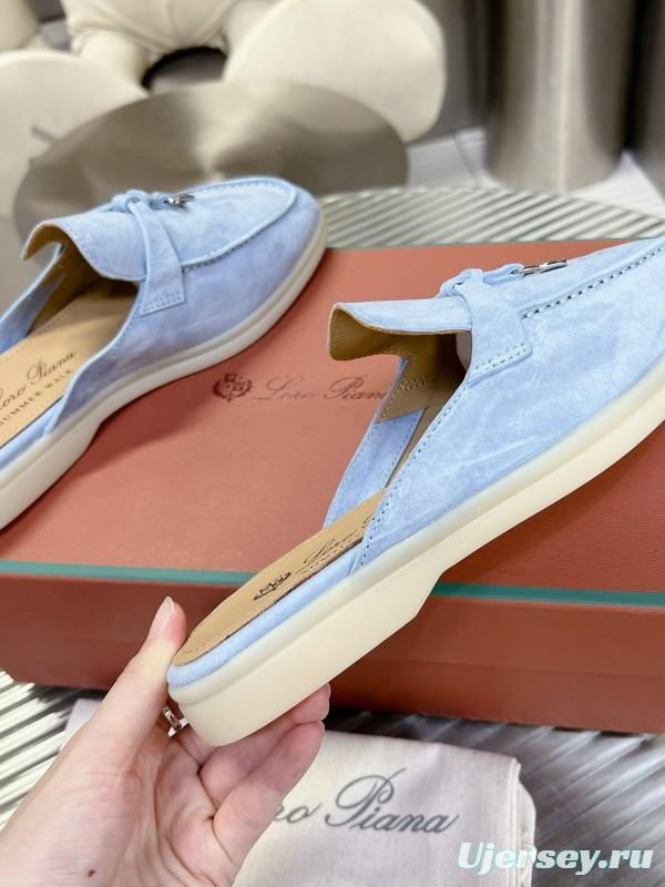 2024 Slippers LP Light Blue Suede Loafer MJ00270