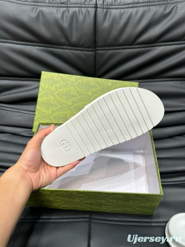 2024 Gucci White Fabric Slippers MJ00200