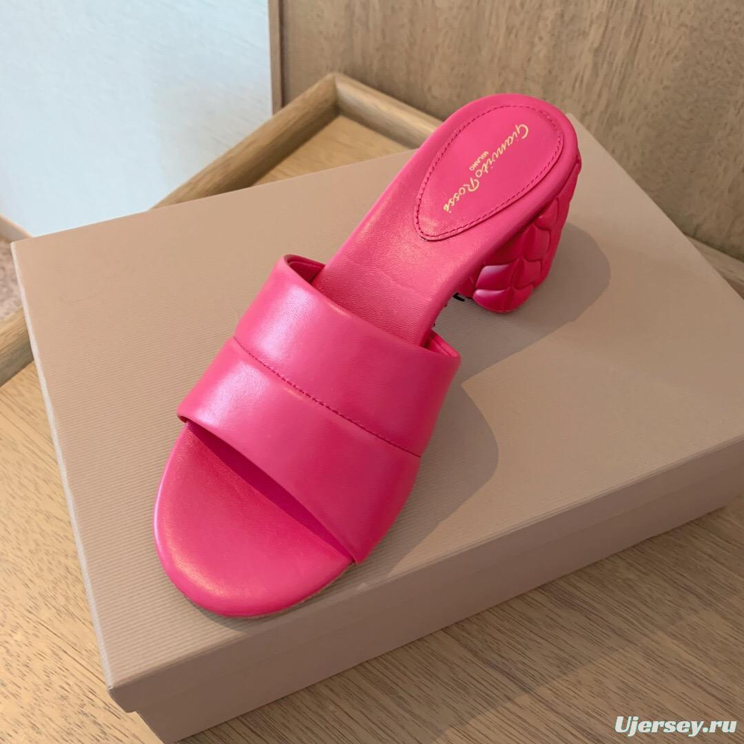 2025 Women Gianvito Rossi Pink Leather Slippers