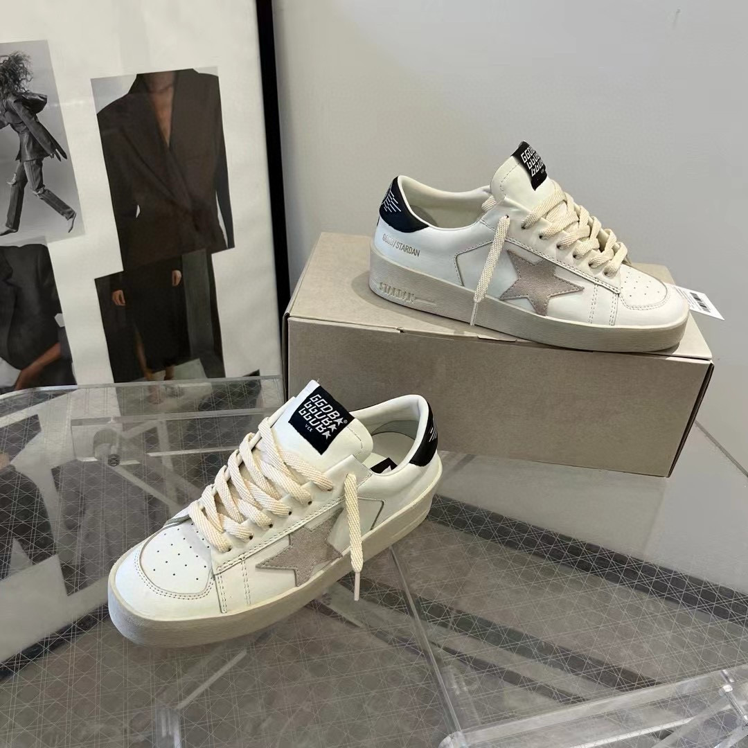 2024 Unisex GGDB White Black Leather Low Top Sneakers MJ00260