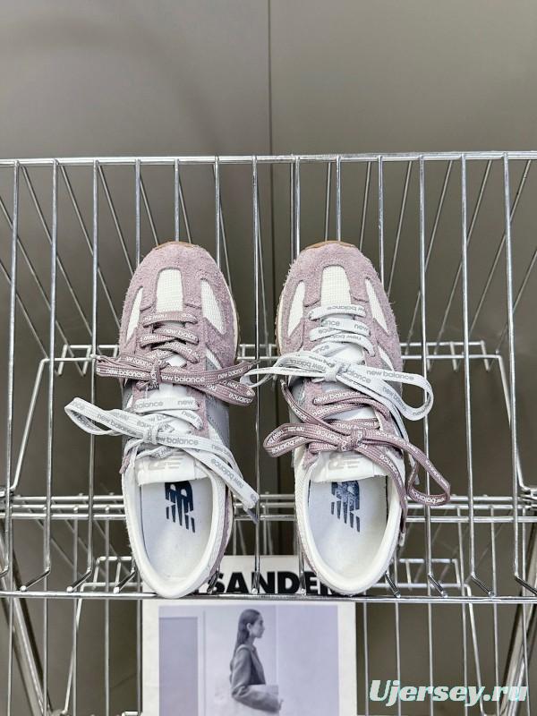 2025 Women New Balance White Purple Suede Mesh Running Shoes KFY00270