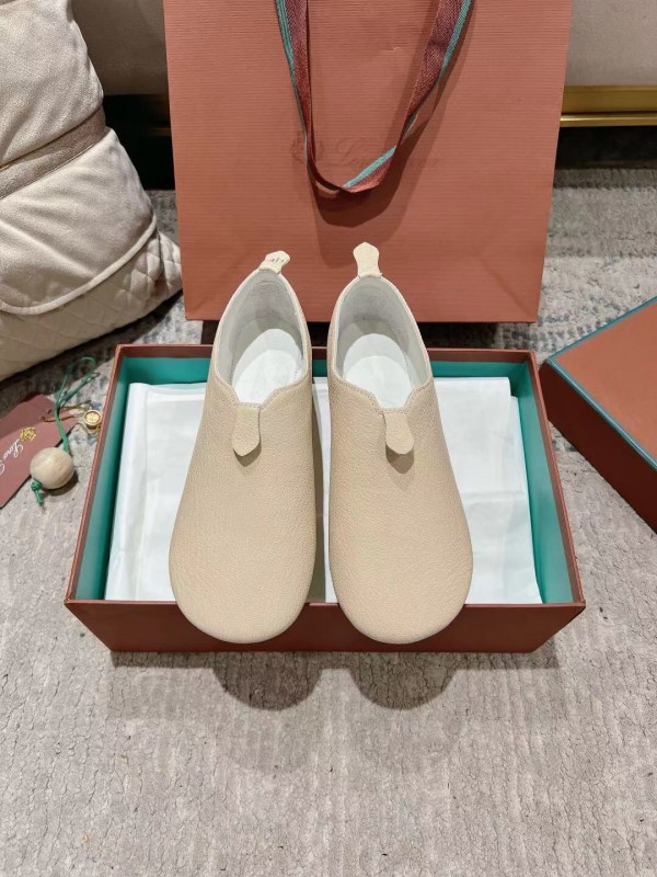 2025 Women LP Light Beige Leather Casual Shoes LY00300
