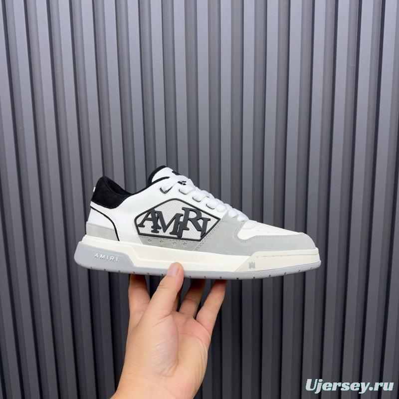 2025 Unisex Amiri White Black Suede Leather Sneakers MJ00360