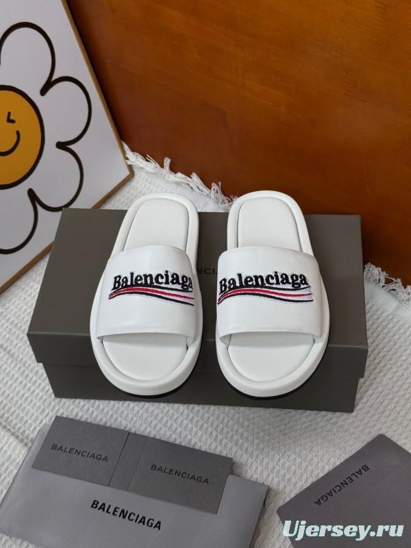2025 Slippers Balenciaga White Fabric Slippers