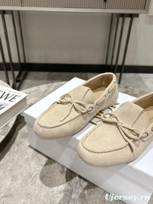 2025 Women Dior Beige Suede Loafers