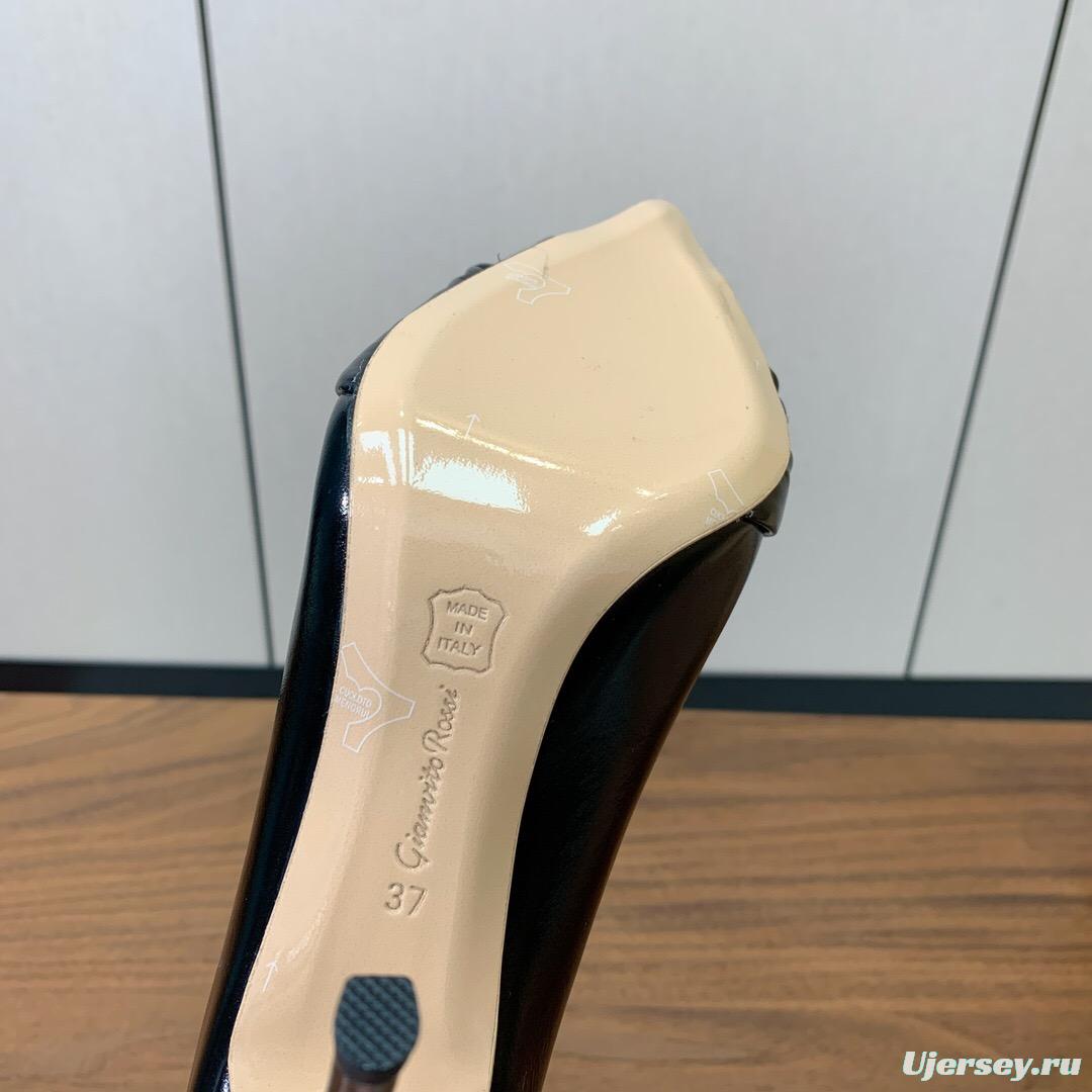 2025 Women Gianvito Rossi Black Leather High Heel KFY00300