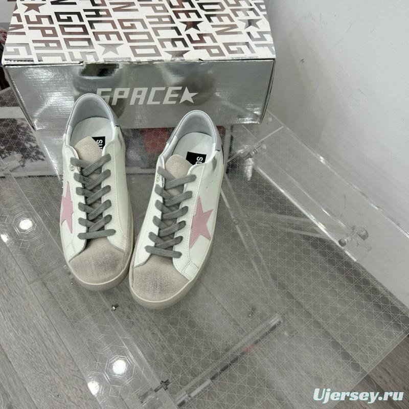 2025 Women GGDB White Pink Leather Sneakers