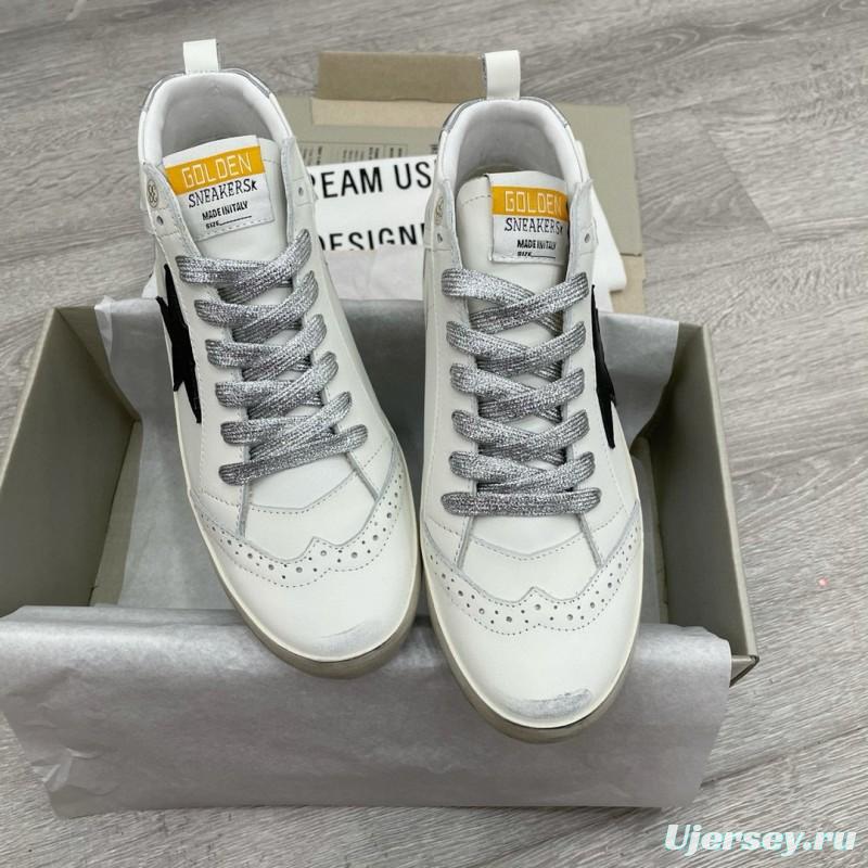 2024 Women GGDB White Black Leather Mid Star High Top Sneakers MJ00300