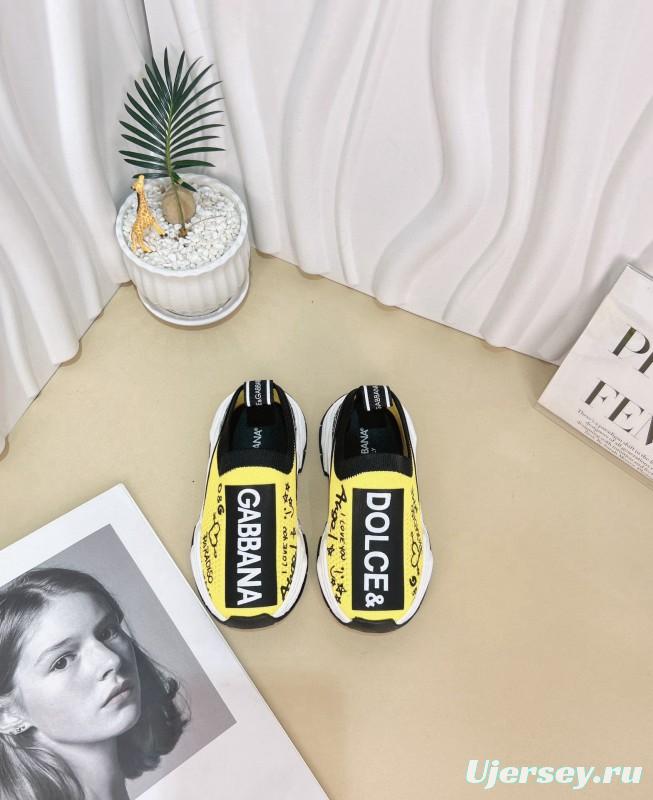 2024 Kids Dolce & Gabbana Red Black White Nylon Sneaker