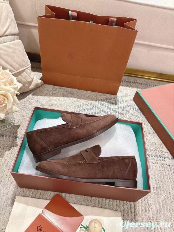 2025 Women LP Brown Suede Loafers LY00320
