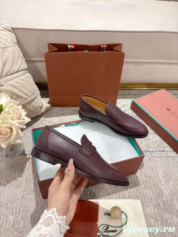 2025 Women LP Purple Leather Loafers LY00340(F)