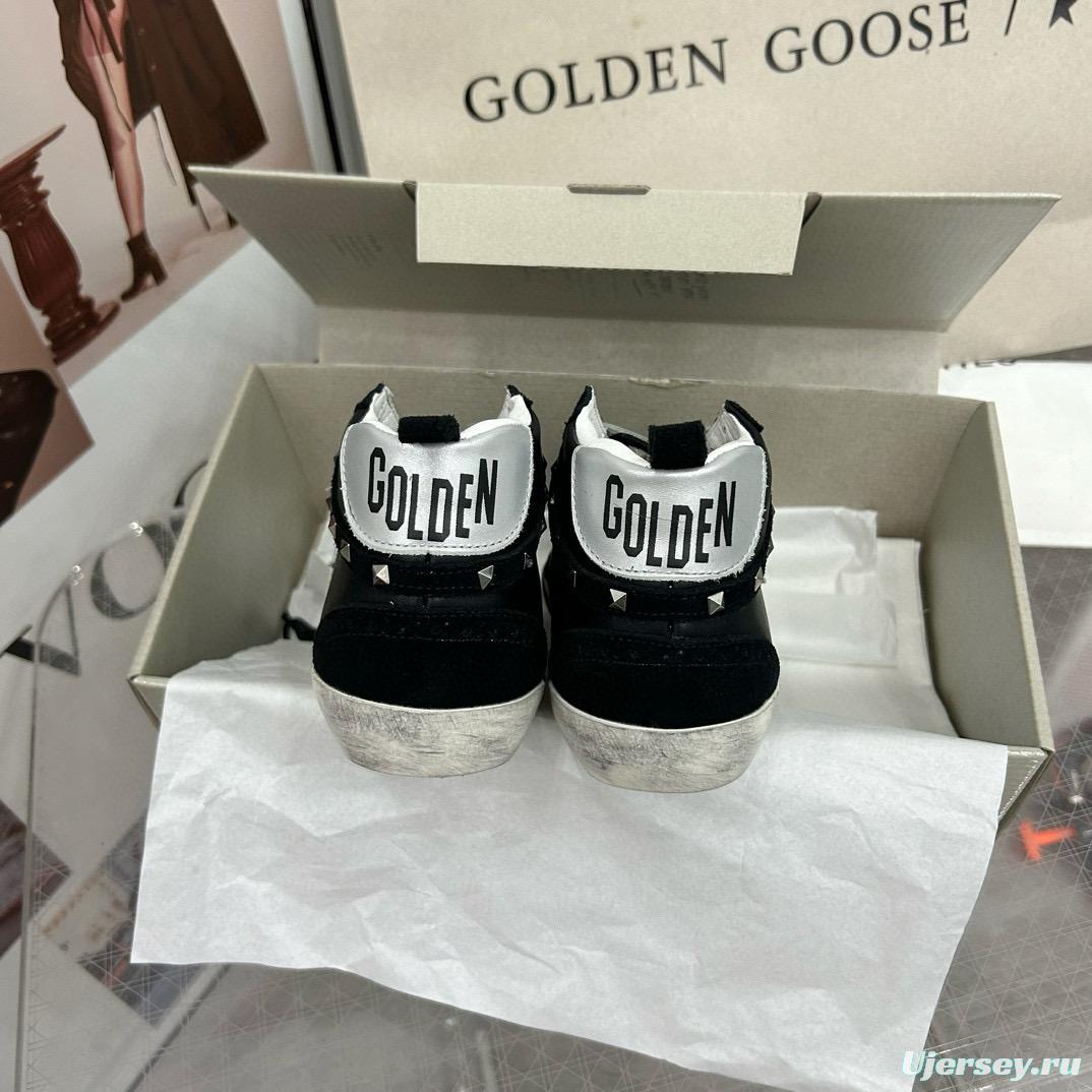 2024 Women GGDB Black White Suede Leather High Top Sneakers MJ00300