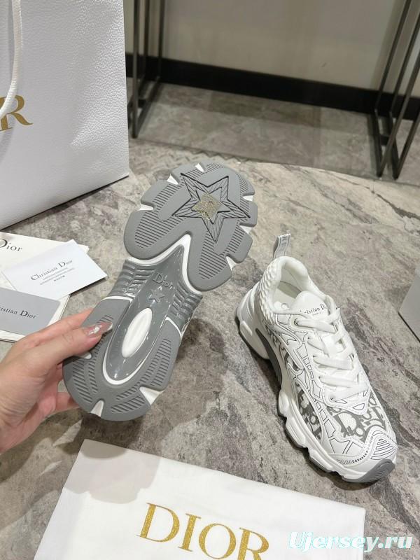 2025 Women Dior White Mesh Leather Sneakers KFY00370
