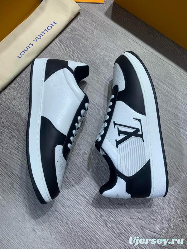 2024 Unisex Louis Vuitton Black White Nappa Calf Leather Sneaker High Frequency Logo MJ00380