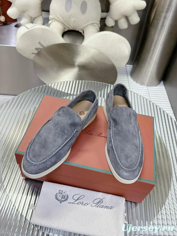 2024 Unisex Le Parmentier Grey Suede Loafers MJ00270