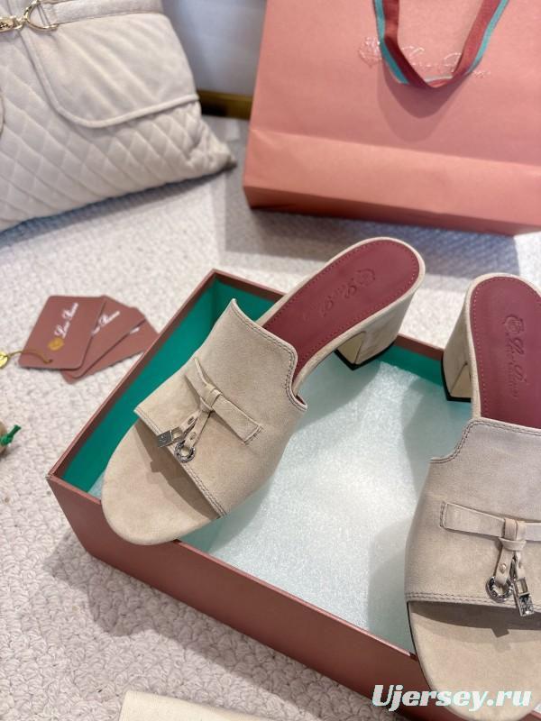 2025 Women LP Beige Suede Heels LY00390