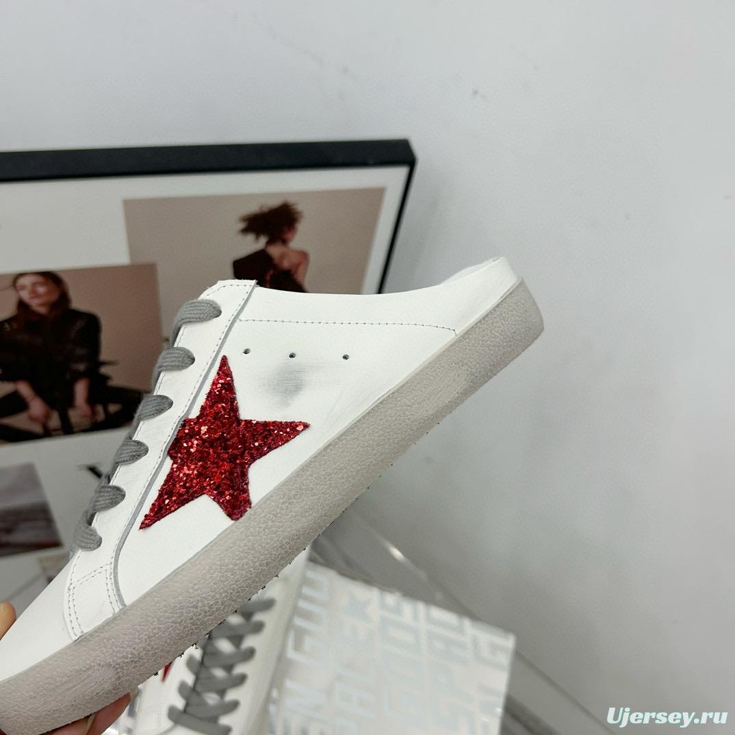 2025 Women GGDB White Red Leather Sneakers