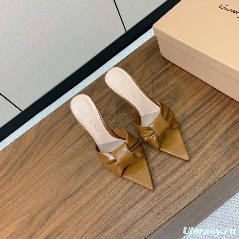 2025 Women Gianvito Rossi Brown Leather Stiletto Heels